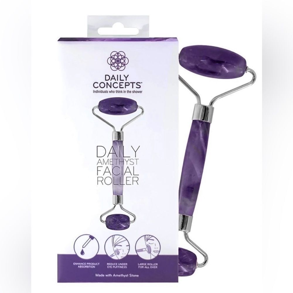 Daily Concepts Amethyst Facial Roller - Purple